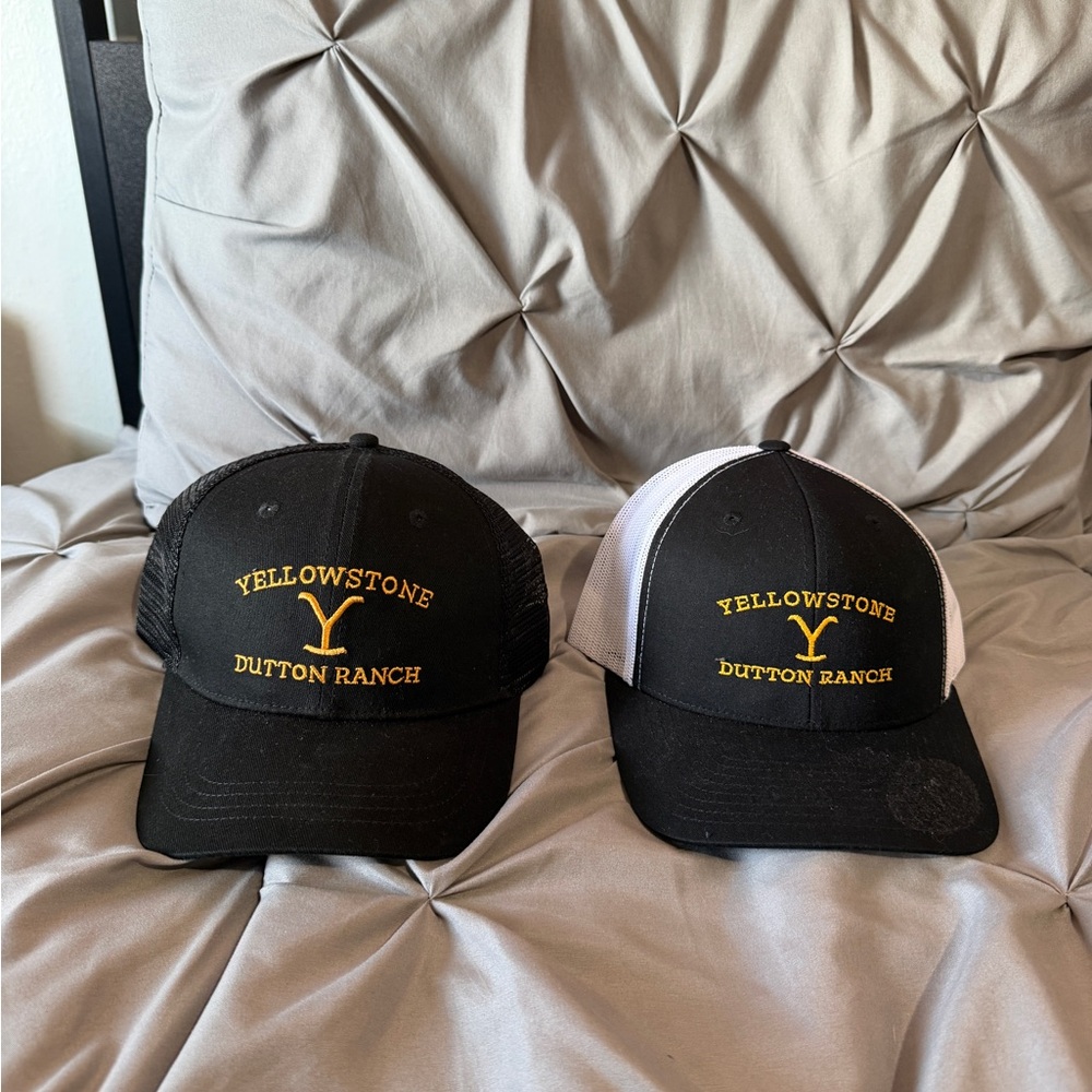 Set of 2 Yellowstone Dutton Ranch Black and White Hats